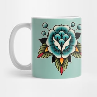 Blue Folk Rose Mug